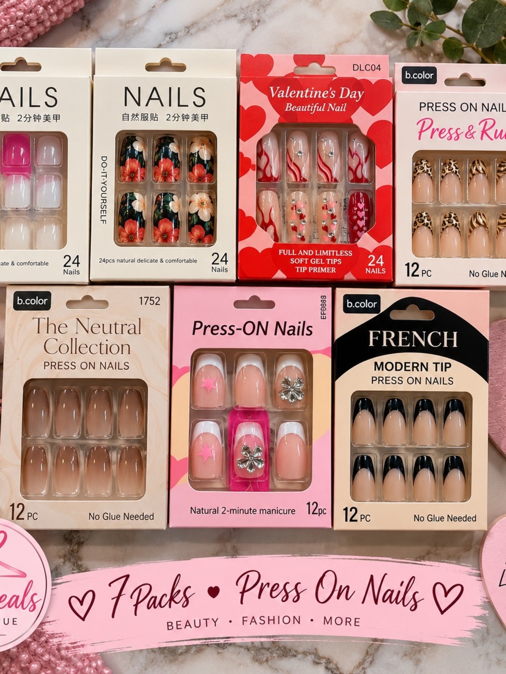 b.color Neutral Collection Press-On Nails — Nude/Beige Set